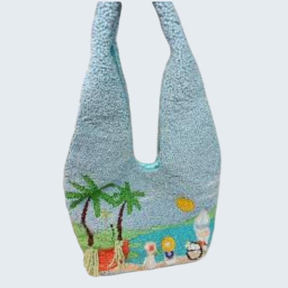 Viral TikTok Beaded Beach Tote | Coastal Grandmother Preppy Vacation Bag - Picture 2 of 11